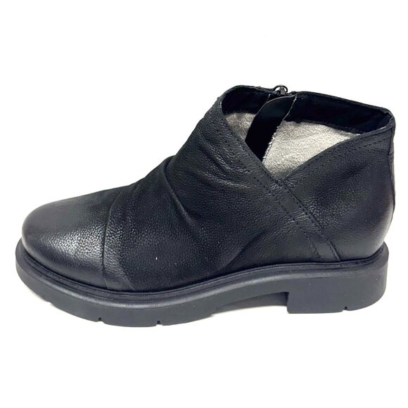 MIZ MOOZ LEATHER BOOTIE SIDE ZIPPER BLACK 37EU / 7US NEW # Z-25 - Picture 2 of 3